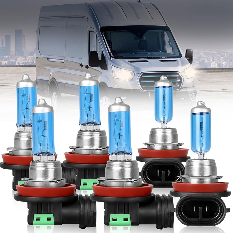Fit 2017-2021 For Jeep Grand Cherokee Light Bulb Halogen Headlight Bulbs H11 High/Low Beam+H11 Fog Light Bulbs, 100W 5000K Super Bright Car For Transit Halogen Bulb