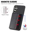 For Samsung Galaxy A26 5G Case RFID Blocking Carbon Fiber Leather Phone Back Cover with Card Holder