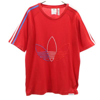 Trefoil Logo Short Sleeve T-shirt M Red Men's Used