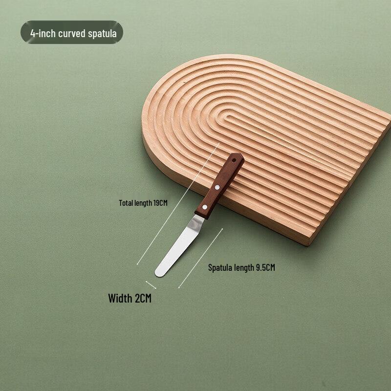 Qiwei Wooden Handle Cranked Baking Spatula