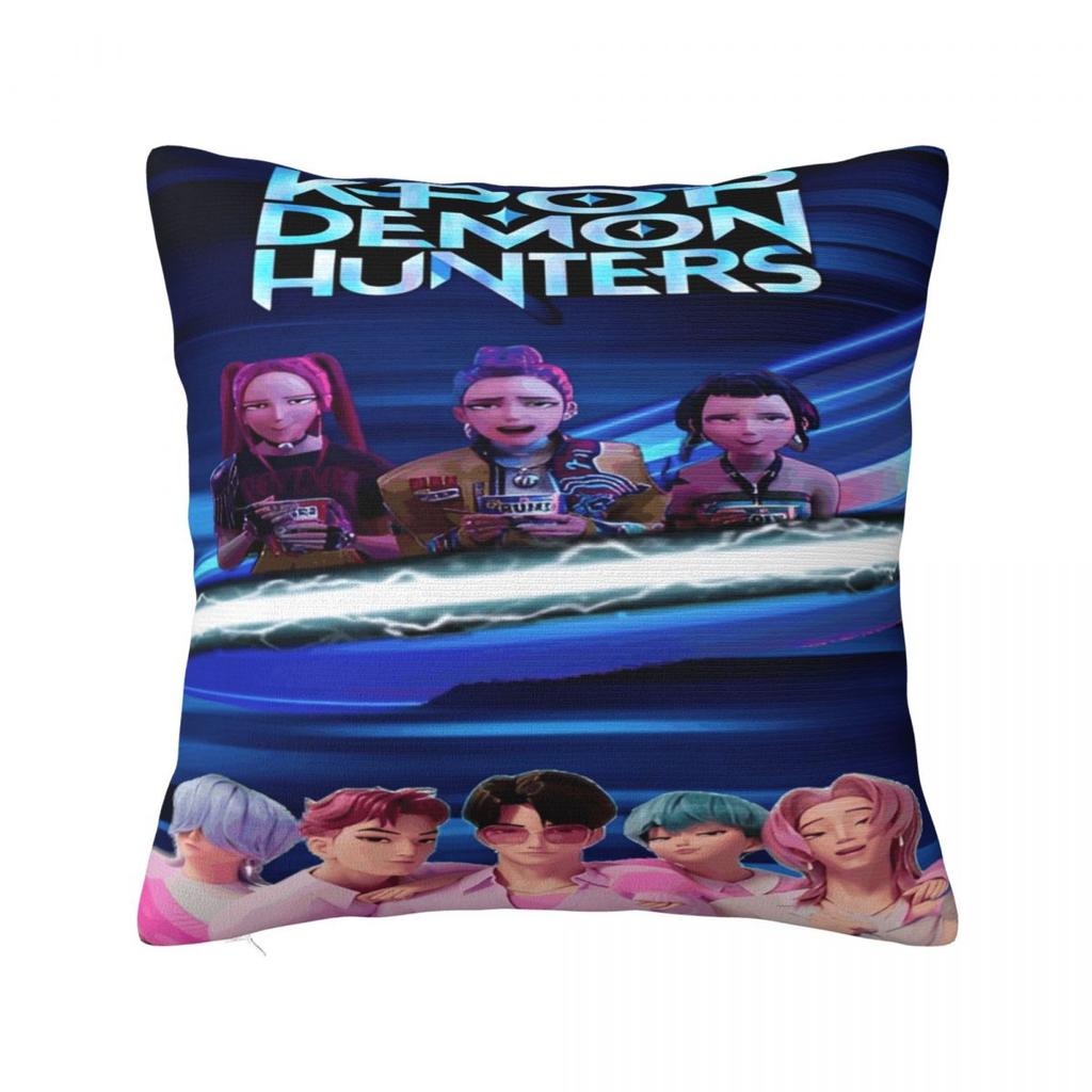 Kpop Demon Hunters Huntrix Printed Pillowcase Cushion Cover Pillow Covers Warm Home Decoration Square Multiple Sizes