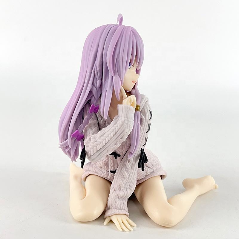 10cm Anime Witch Journey Flying Sweater Sitting posture Ilena Cute Girl PVC Doll Collection Model Doll Desktop Decoration