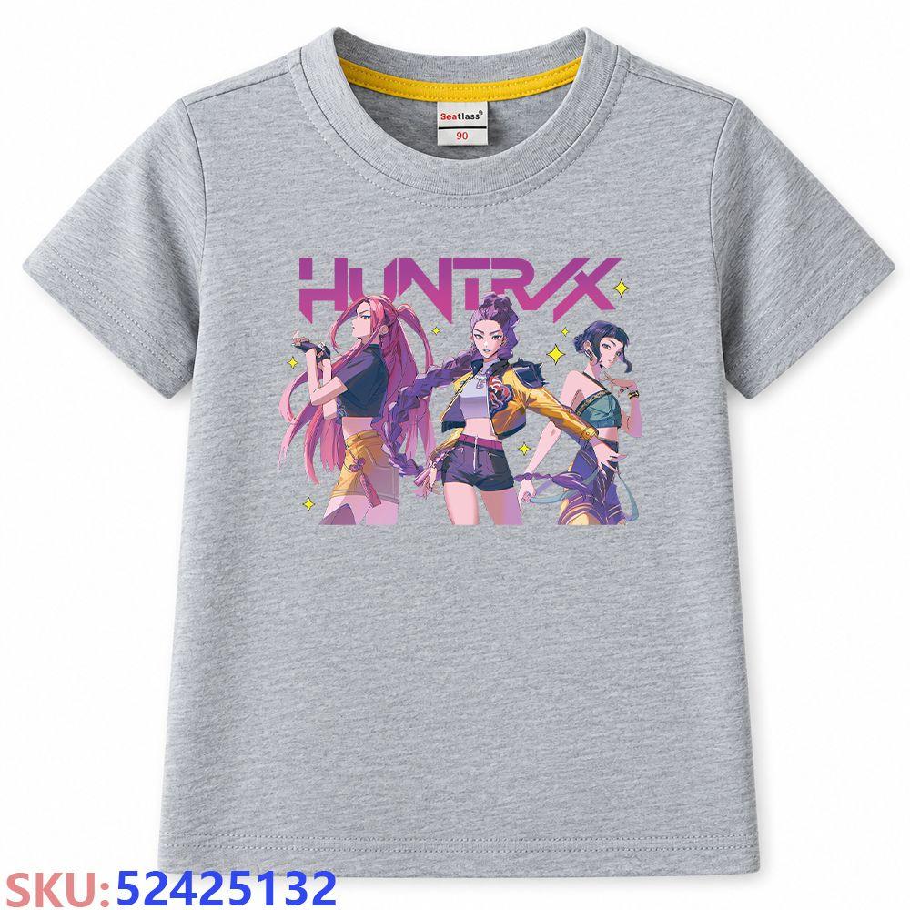 KPop Dämonenjäger Kinder-Cartoon-Print T-Shirt