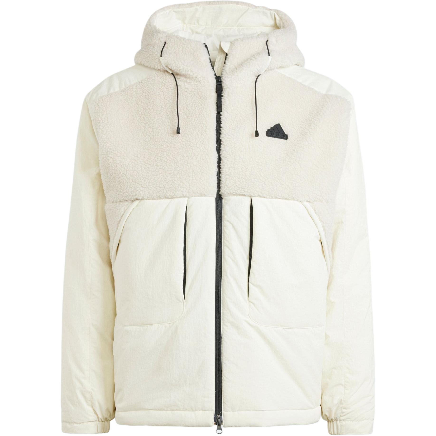 

Adidas City Escape Удобная повседневная свободная теплая флисовая куртка мужская куртка Phosphor-Brown Jade-White IV9767 S