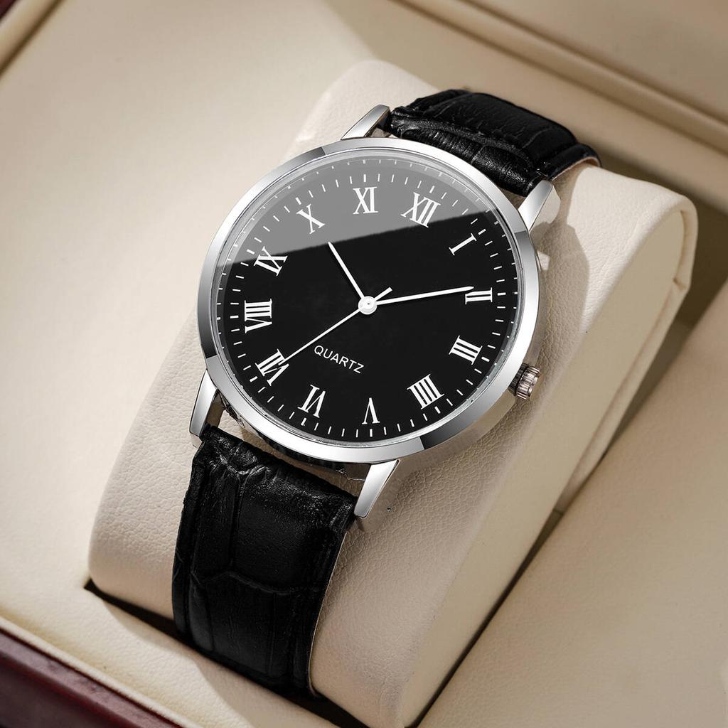 Montres Homme Mode Affaires Montre à Quartz Décontractée à Bracelet en Cuir pour Homme Montre Cadeau Reloj Hombre