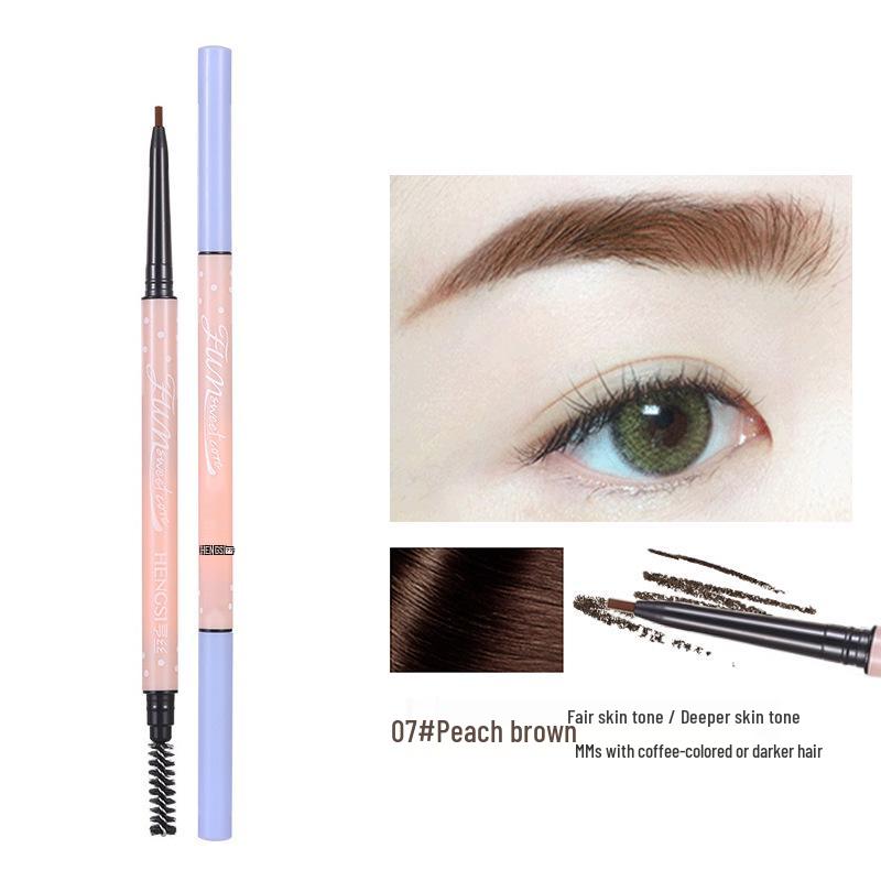 Henss Ultra-Fine Double-Ended Eyebrow Pencil - Waterproof, Sweatproof, Smudge-Proof, Colorfast, Natural, Super Fine.