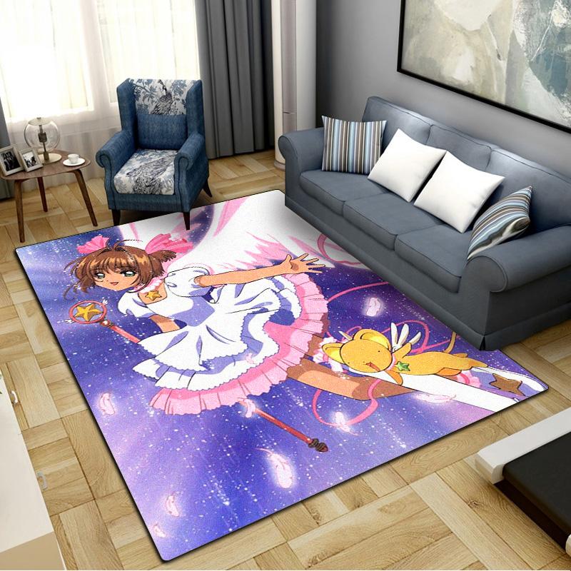 Anime Sakura Carpet Rug for Living Room Bedroom Home Sofa Decoration,Kids Play Non-slip Floor Mat