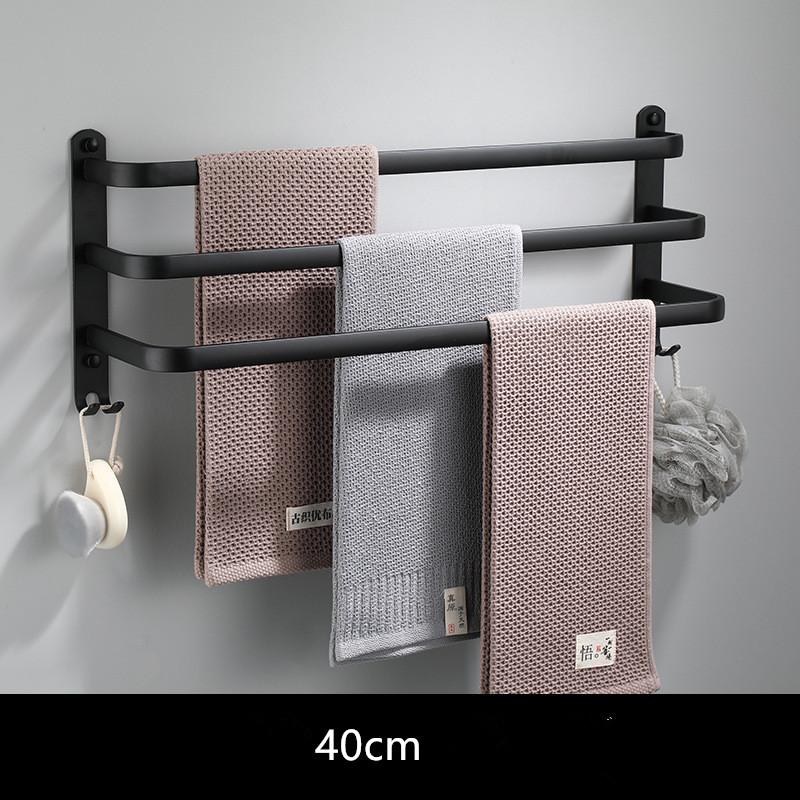 Tuqiu Towel Hanger Wall Mounted 30-50 CM Towel Rack Bathroom Towel Bars Aluminum Black Towel Bar Rail White Towel Holder
