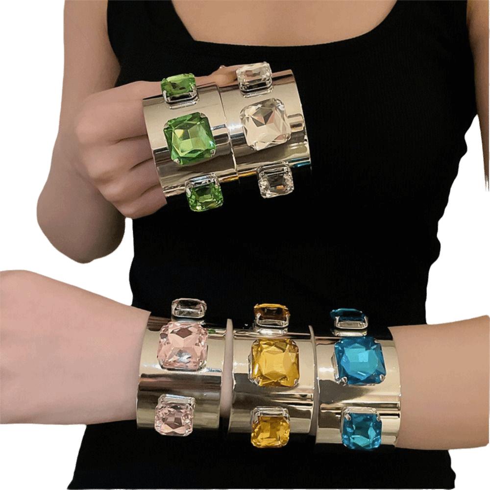 Iron Wide Cuff Bracelet Glossy Metal Open Bangle New Wristband Jewelry  Daily Wear