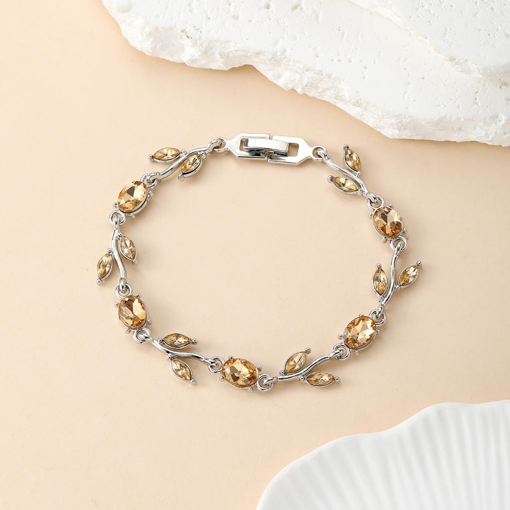 Resoul Gold Plated Crystal Tulip Bracelet Tulipe Flower Rhinestone Charm Bracelet Fashion Jewelry Summer Bracelet