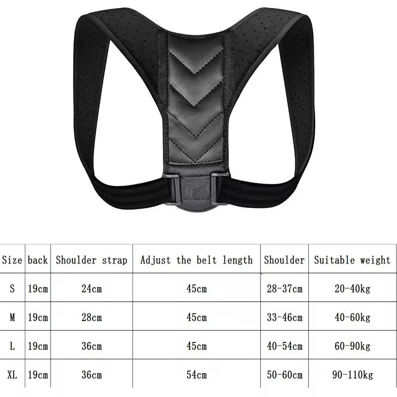Durable And Safe Adjustable Back Straightener Posture Corrector Belt Hunchback Prevention Sitting Posture Unisex Breathable For Men And Women