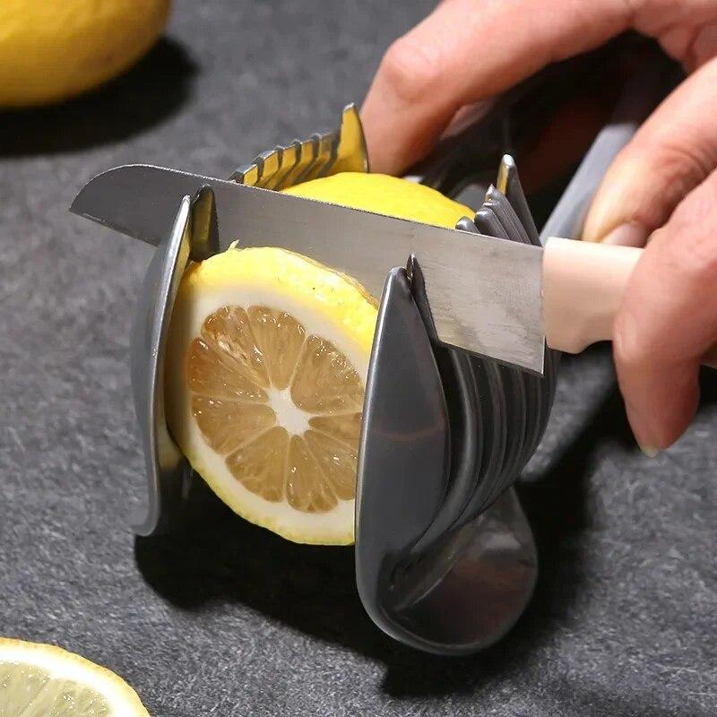 Aluminiumslegering Kjøkken Håndholdt Appelsin Sitronskjærer Tomatskjæreklips Fruktskjærer Løkskjærer Kjøkkenelement
