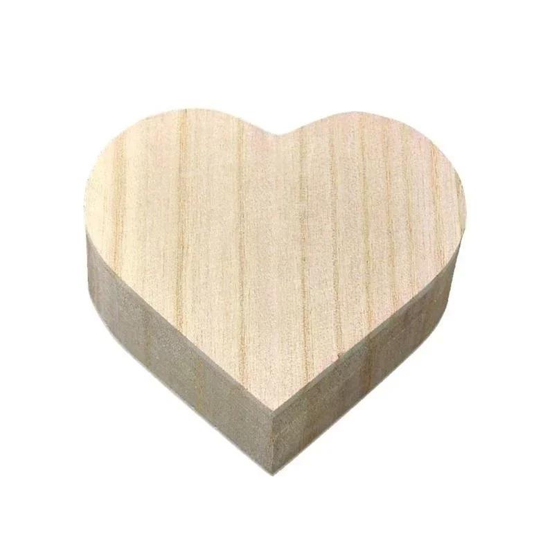

Heart-shaped Wooden Jewelry Box Gift Case For Wedding Display Jewelry Storage Organizer For Earrings Rings Necklace And More белый