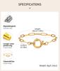 Waterproof Spring Clasps Chain Bracelet For Women, Stainless Steel Paperclip Link Hand Wrist Jewelry Non Tarnish