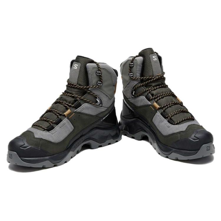 SALOMON Quest Element Lace High-Top Hiking Shoes Men Hiking Shoes Gray 471573