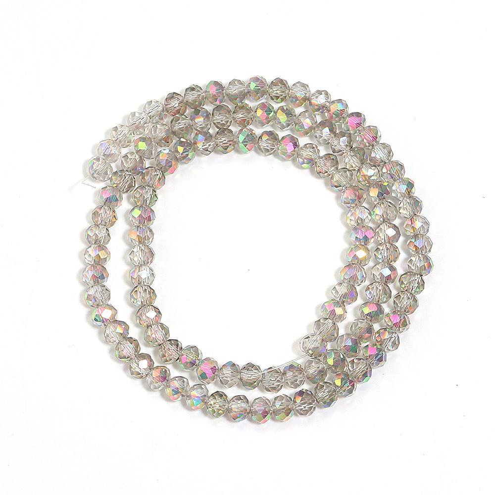 1 Strand 3/4/6/8/10mm Faceted Crystal Beads Transparent Pink Glass Loose Beads For Jewelry Making DIY Necklace Bracelet Supplies
