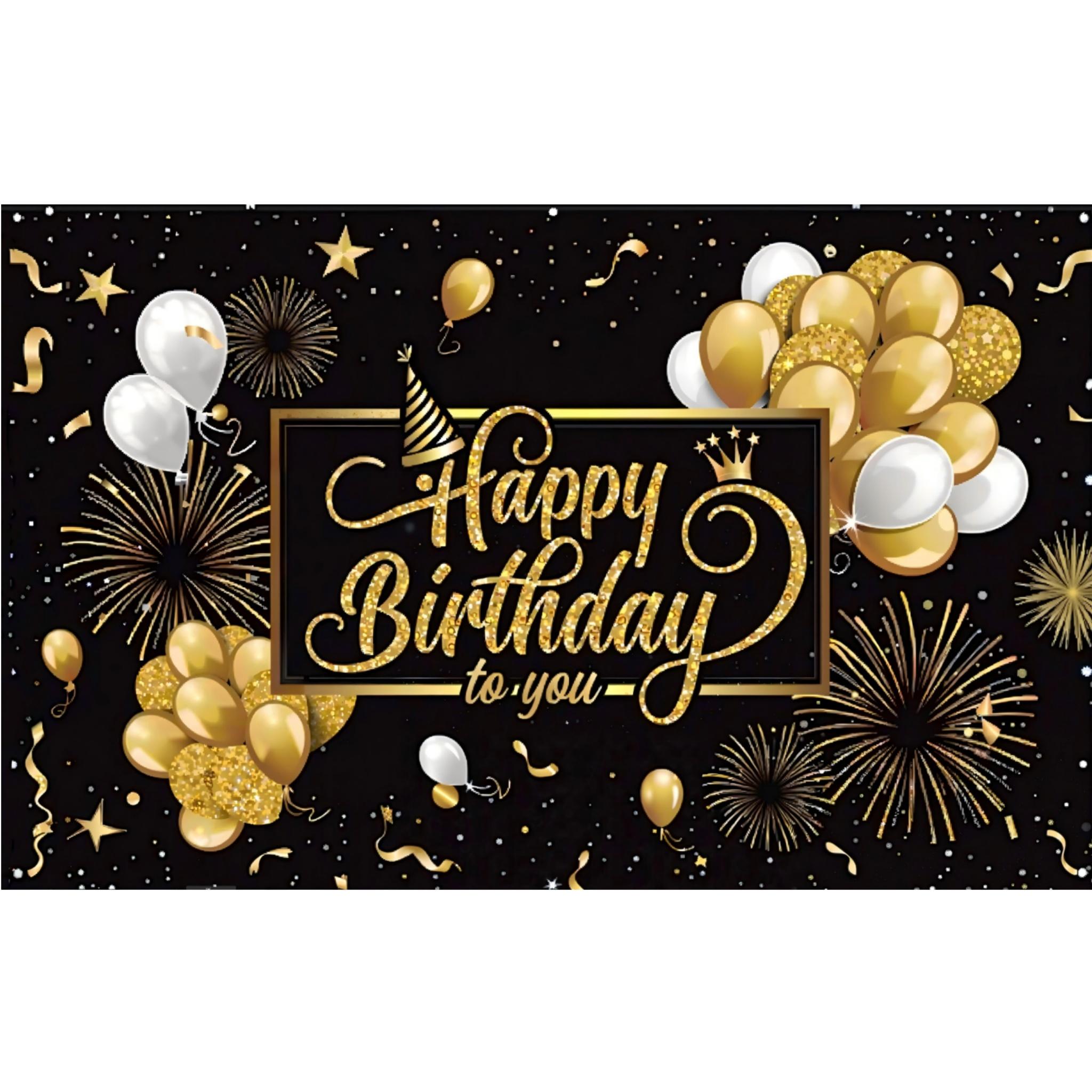 

Черный Золотой С Днем Рождения Фон 180*110 см День Рождения Баннер Украшения Дома Фото Фон Подвесная Ткань Новинка