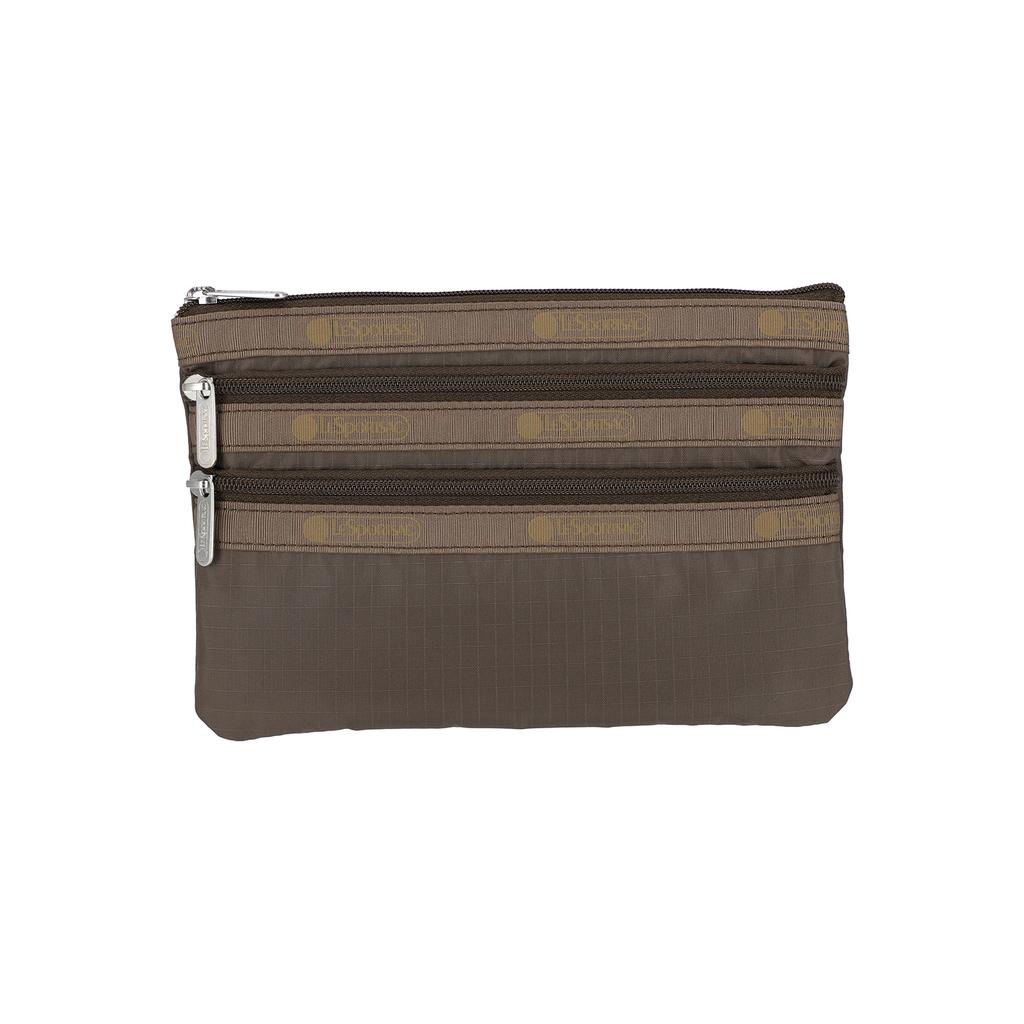 Lesportsac Classic Dark Chocolate 3Zip Cosmetic Pouch