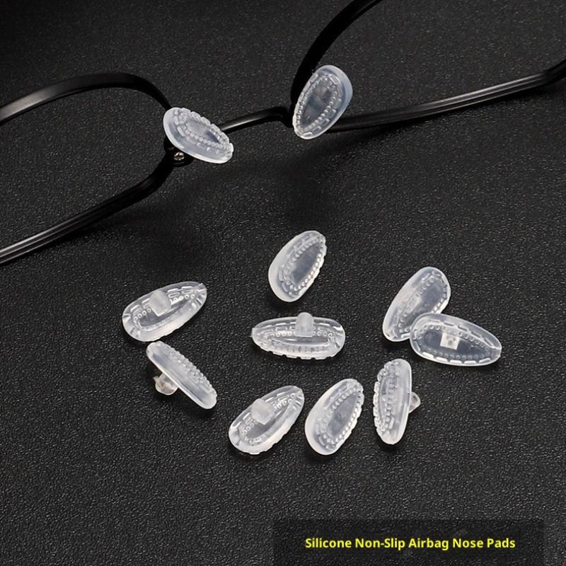 Screw-in Air Chamber Silicone Nose Pads Comfortable Anti-slip Oval for Daily Wear Glasses Sunglasses 10/50 Pairs