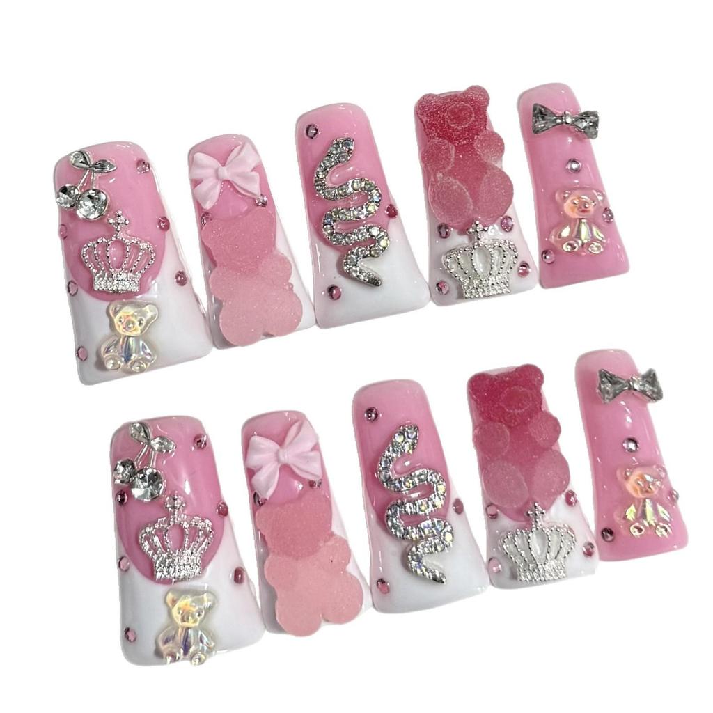 European & American Hot Selling Handmade Long Duckbill Aurora Bear Alloy Nail
