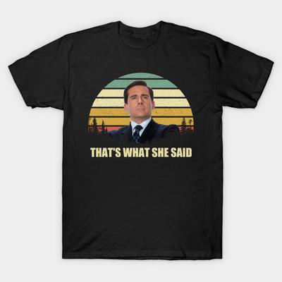 Herren Schwarzes T-Shirt mit Aufdruck That's What She Said No-Cut Transferpapier Druck Baumwoll-T-Shirt