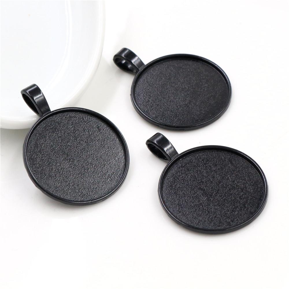 Neue Mode 10 Stück 25mm Innenmaß 4 Farben Beschichtet Klassisch Einfacher Stil Cabochon Basis Fassung Anhänger