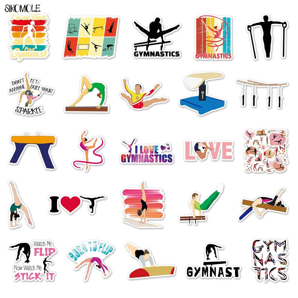 10 30 50pcs Artistic Gymnastics Stickers DIY Gift Toys Laptop Suitcase Skateboard Phone Guitar Decals Graffiti Cartoon Sticker