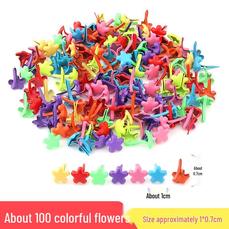 Colorful Children's Handmade Double-Legged Split Brad Nails for DIY Decoration