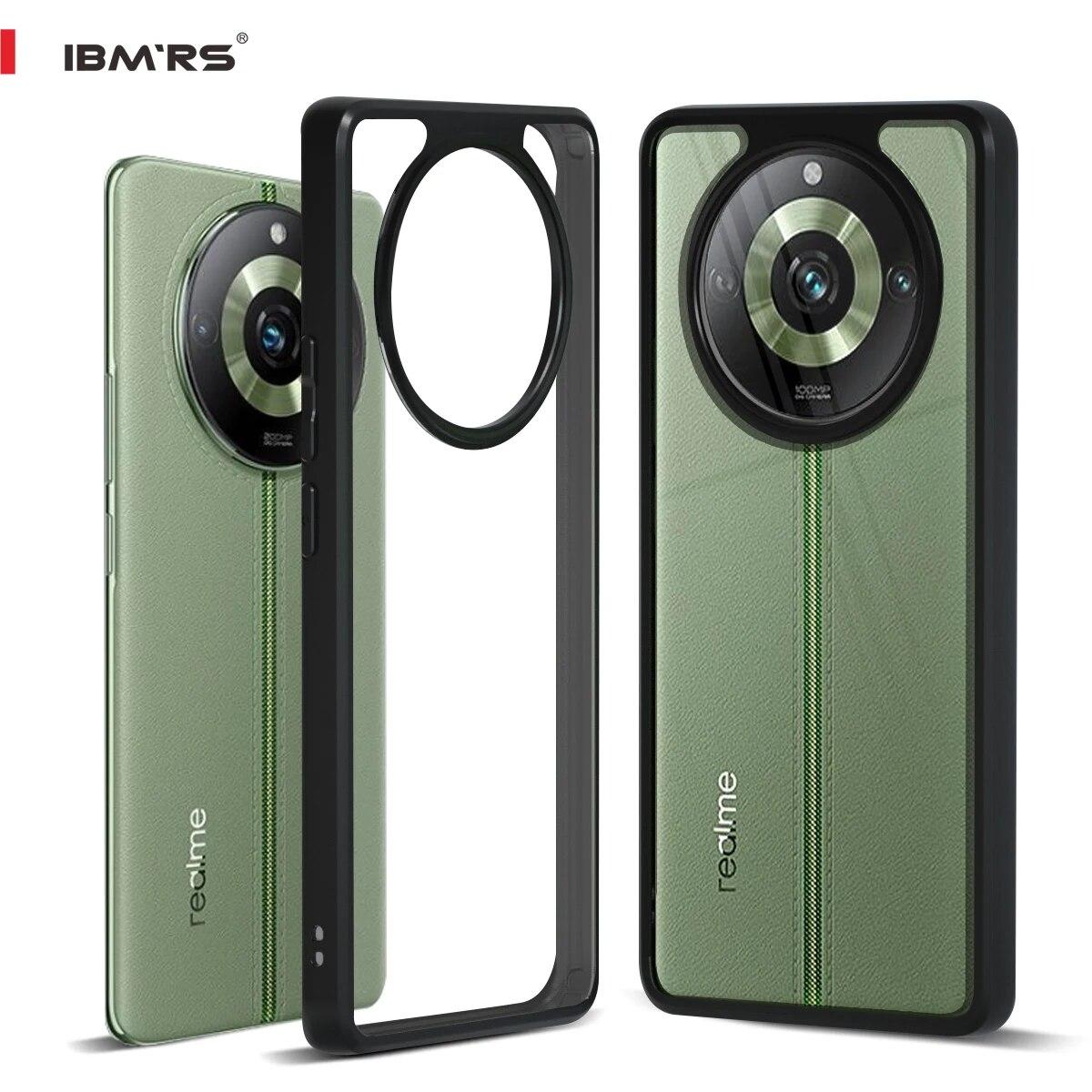 

(В комплекте ремешок на запястье)Чехол IBMRS, совместимый с Realme 11 Pro/11 Pro+, прочный камуфляжный прозрачный противоударный улучшенный защитный чехол - матовый черный transparent прозрачный