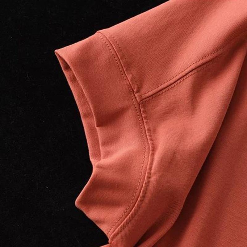 Camiseta para Mujer de Algodón de Verano Casual Talla Grande Holgada Cuello Redondo Pullover Tops de Manga Corta