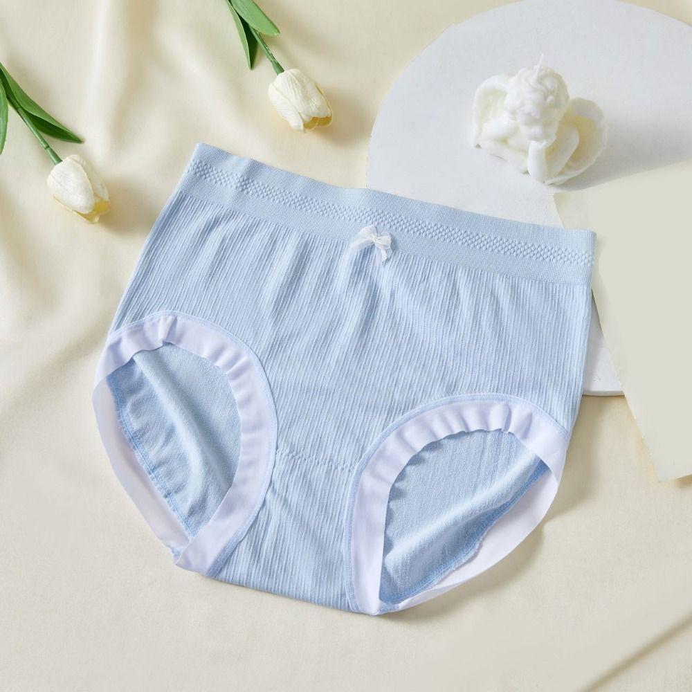 8Pcs Low Waist Ruffles Briefs Female Lingerie Bow Underpants Simple Women Panties Set  Daily Sports