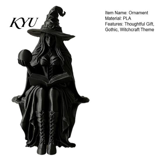 Gothic Witch Figurine 3D Printed Fortune Teller Figurine, Halloween Mystic Gypsy Statue for Shelf Unique Holiday Gift Tabletop Display, Sculpture with