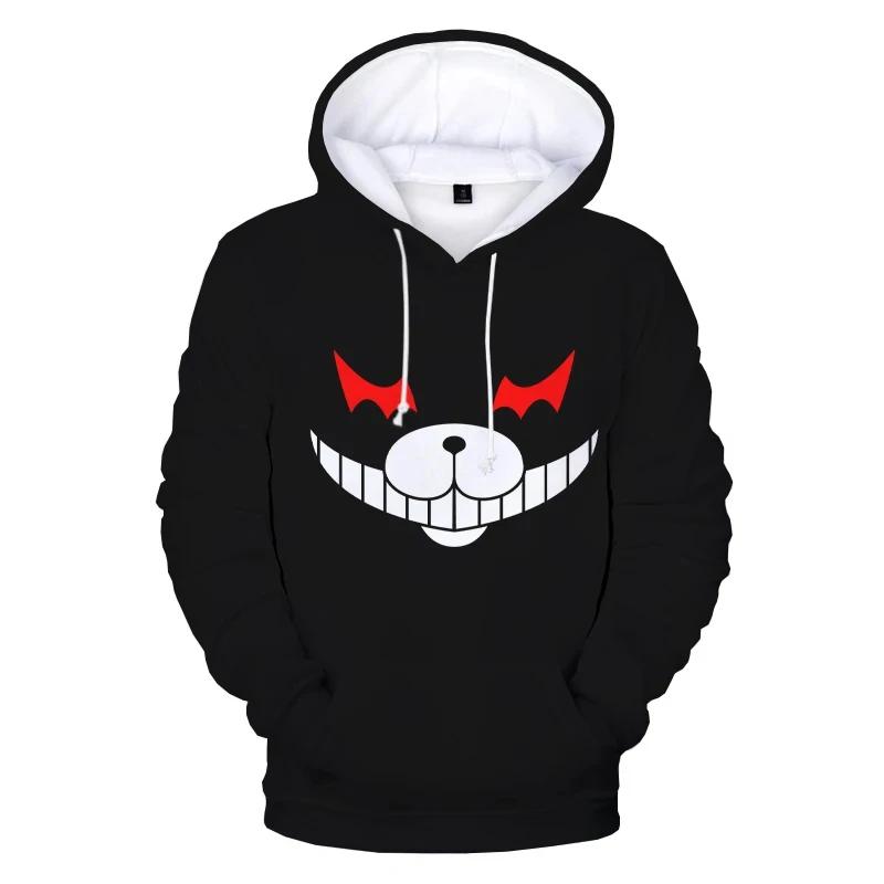 Anime Danganronpa Monokuma Μαύρος Λευκός Αρκούδος 3D Κουκουλωτό Streatwear Cosplay Γυναικείο Ανδρικό Καθημερινό Φούτερ Μπλούζα Μπουφάν Παλτό Τοπ