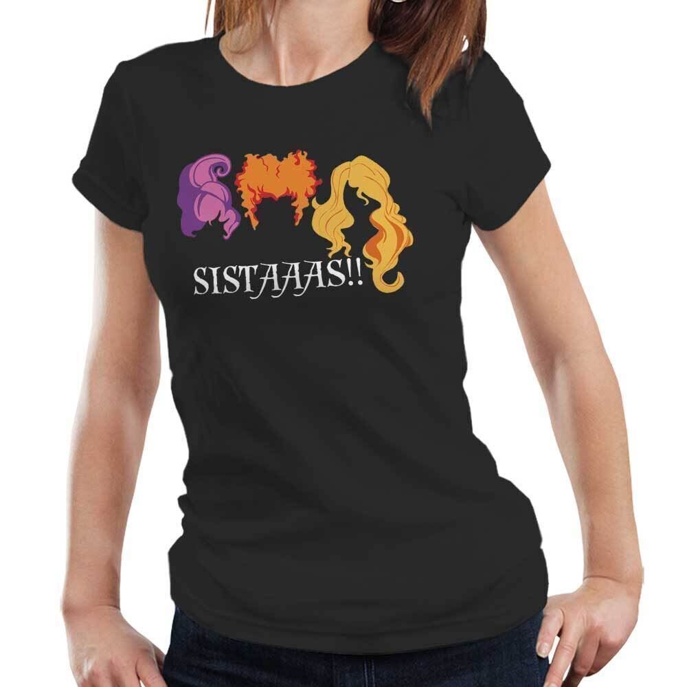 

Hocus Pocus Tshirt Sistaaas Fitted Ladies Sanderson Sisters Witch Halloween M