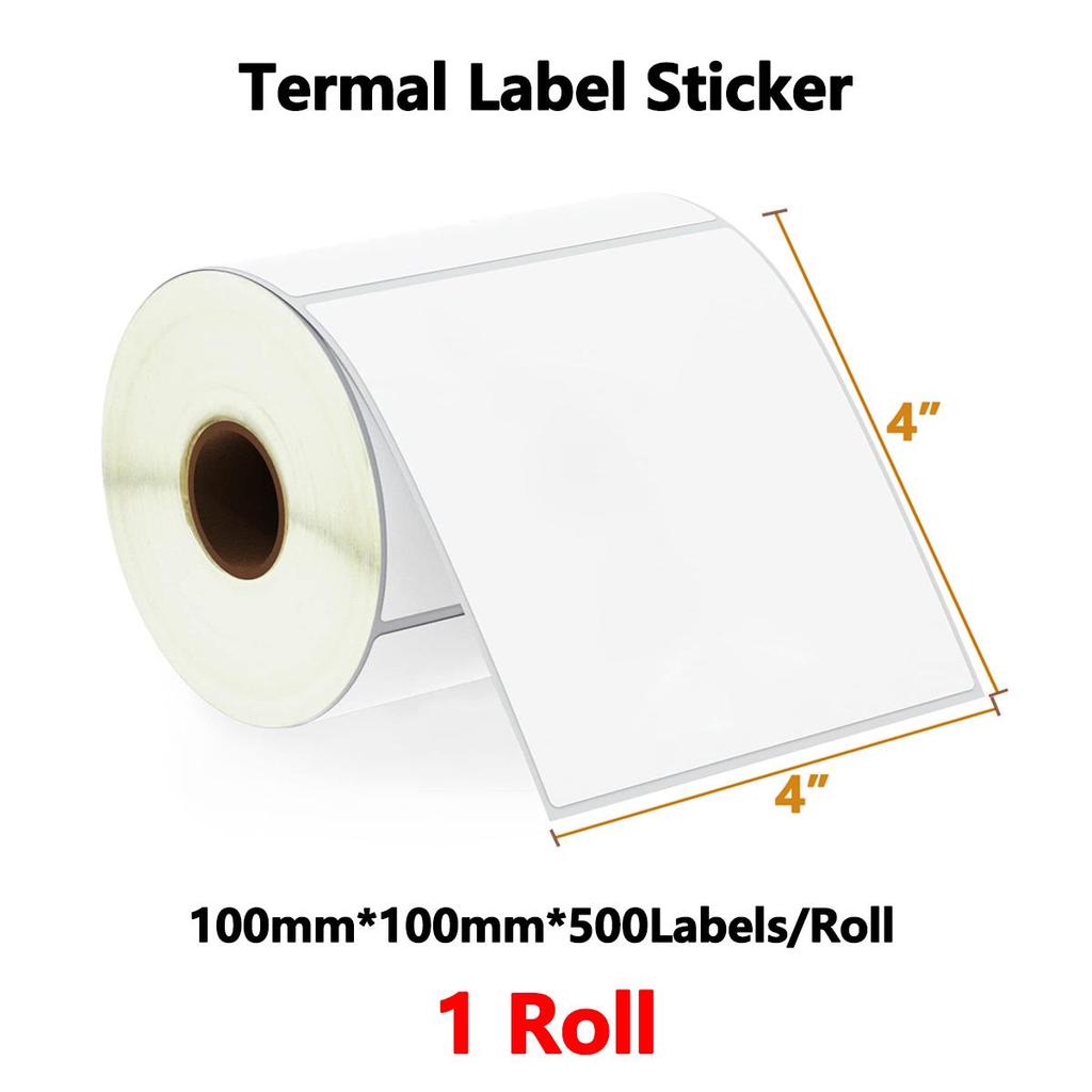 Adhesives - 4" X 4" Square Direct Thermal Labels Compatible with Rollo, Zebra, and Other Desktop Label Printers