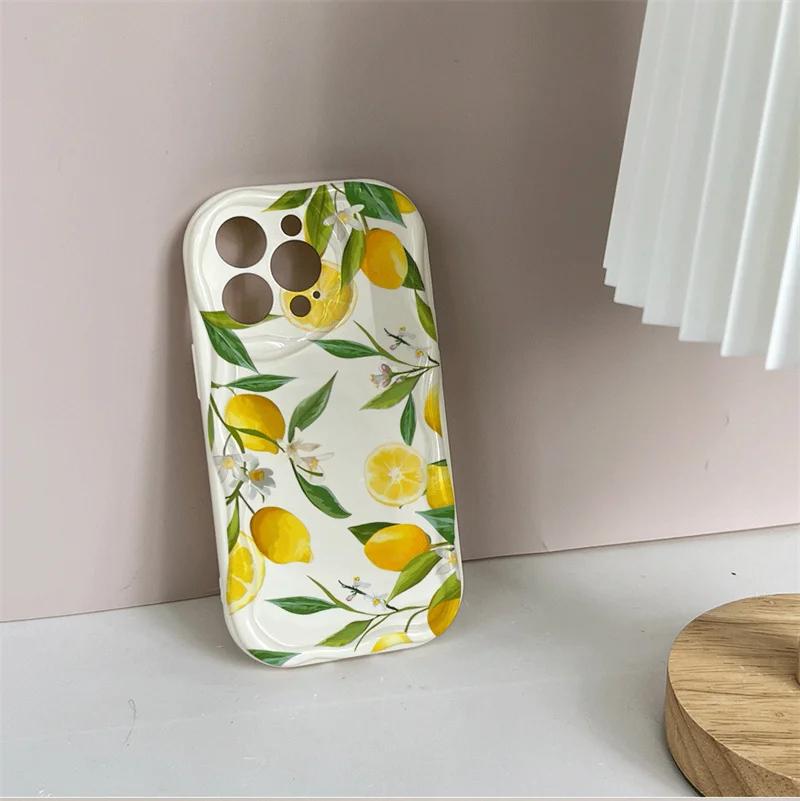 Summer Fruit Lemon Silicone Case For Samsung Galaxy A56 A55 5G A15 A54 A16 A35 A14 A26 A36 S25 S24 Ultra S22 S21 Plus S23 FE