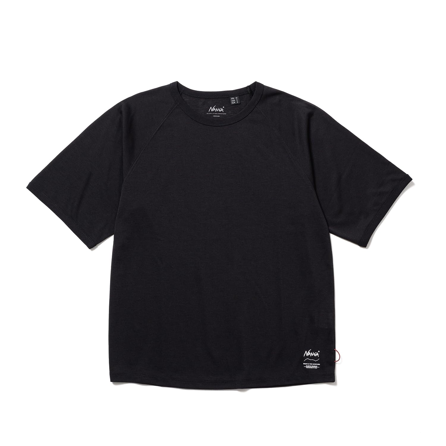 

NANGA ФУТБОЛКА С РУКАВОМ РЕГЛАН ИЗ СМЕСИ DRY Черный Белый Повседневная Футболка с Коротким Рукавом Влагоотводящая Быстросохнущая Защита от УФ-лучей Мужская N2500-1M513A чёрный