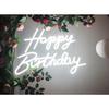 LED Neon Happy Birthday Sign Night Light Party Decorations White USB Operated Decorative for Backdrop Party Bedroom Wall Décor 5v