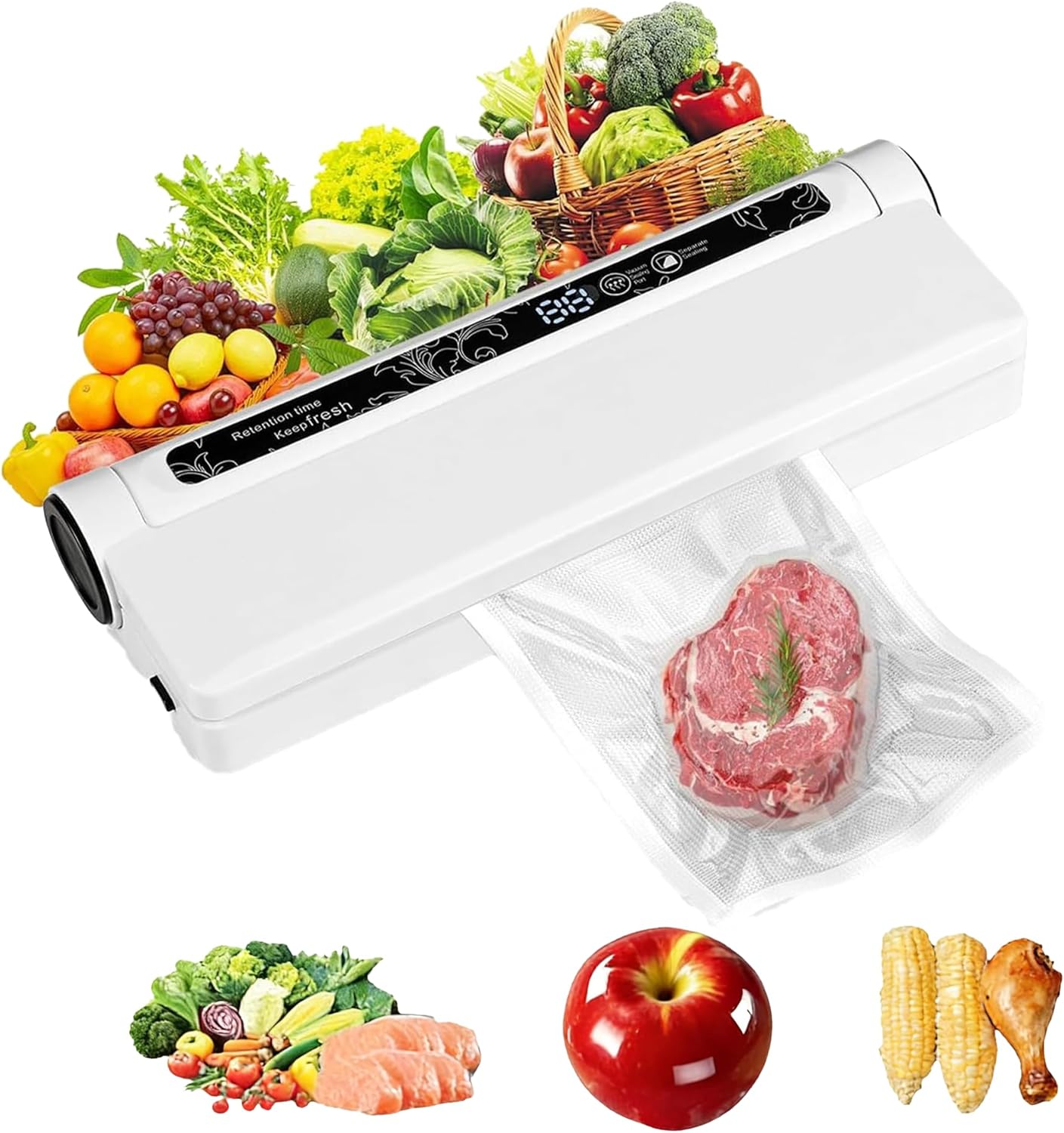 

Vacuum Sealer Machine Strong Suction for Dry/Wet Foods, Digital Countdown Timer, Compact Design with LED Light United States