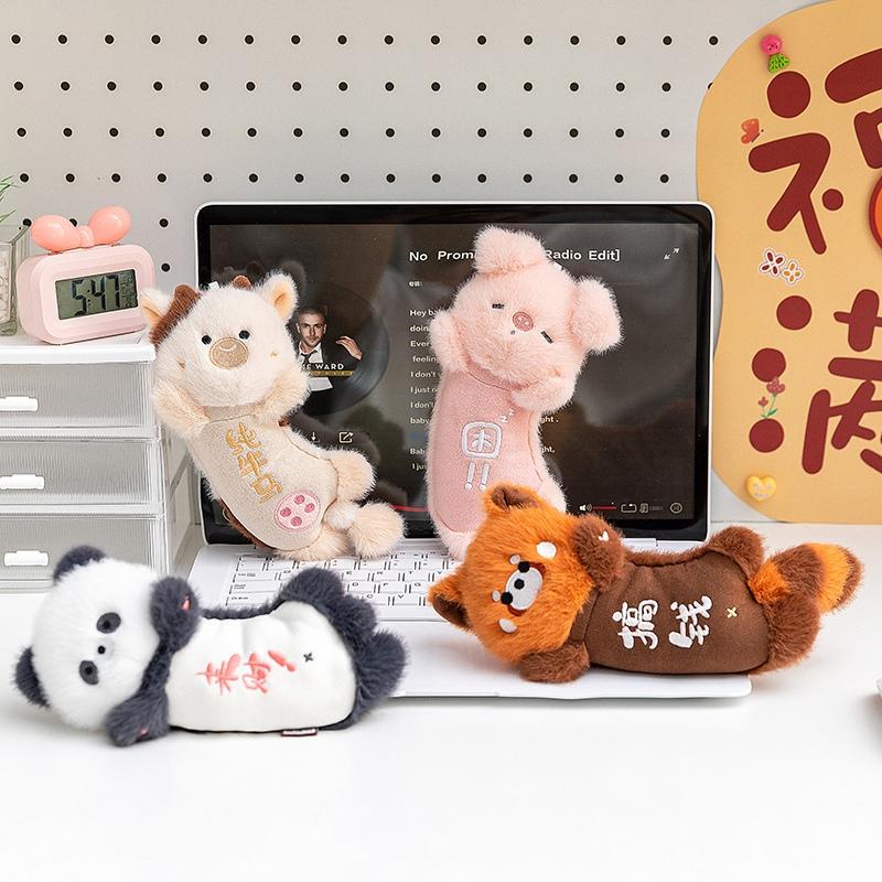 Supine Position Animal Series Plush Wrist Rest Pad 19cm Kawaii Office Mouse Wrist Pad Pig Panda Table Companion Doll