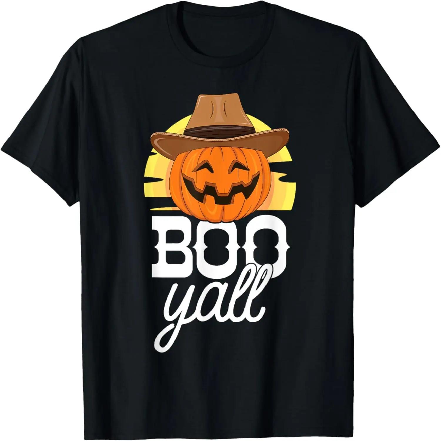 Boo Yall Texas Halloween Outfit Pumpkin Western Party Rodeo T-Shirt S