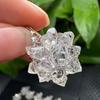 Handmade 925 Sterling Silver  Natural Herkimer Flower Cluster Charm Pendant