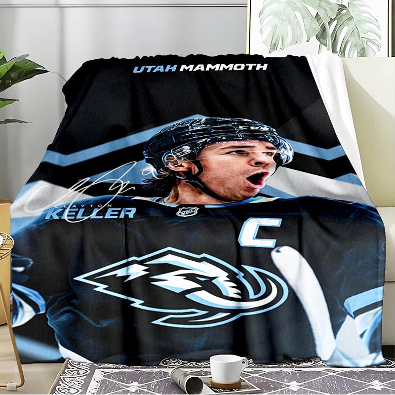 Mammoth Hockey Blanket Flannel Throw for Sofa, Indoor, Camping, Living Room, Office, Chair, And Bed Soft Birthday Gift