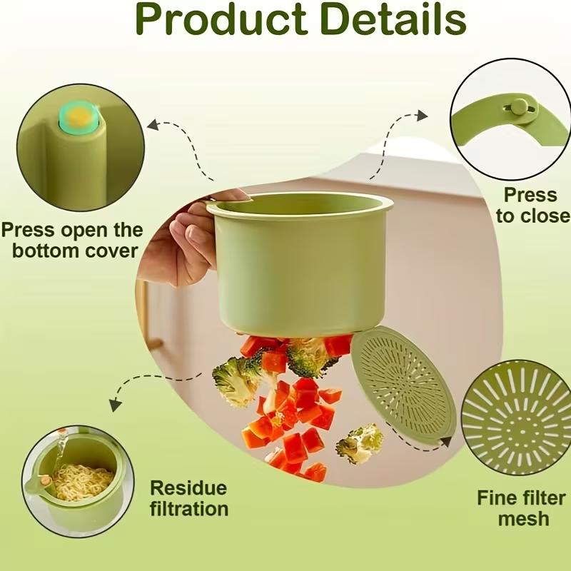 Multifunctional Hanging Sink Strainer Leftover Drain Basket Fruit and Vegetable Washing Basket Hanging Drainer Rack Kitchen Accessories