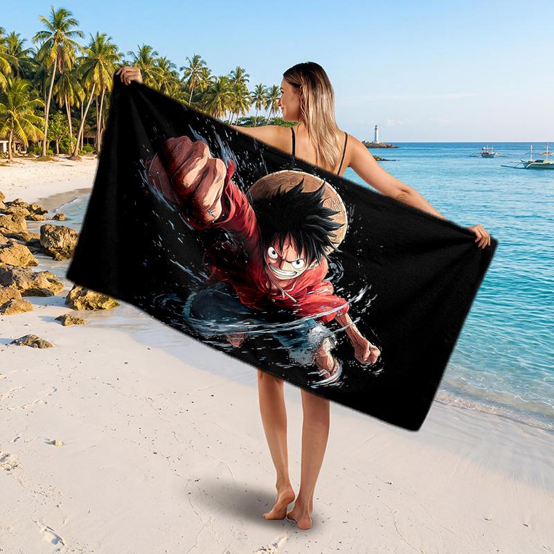 One Piece Printed Swim Towel, Portable Water Absorbent Towel for Beach Camping Daily Bathroom Use