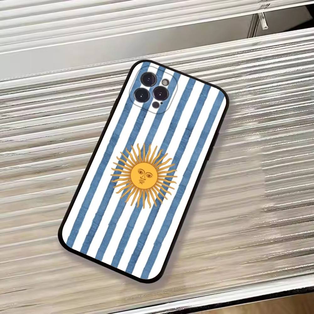 A-Argentina Football Fan Support F-Flag Phone Case For iPhone 17, 16,15,14,13,12,11 Plus,Pro Max, Others Soft Black Cover