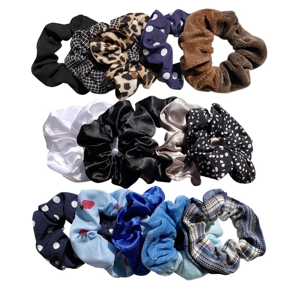 15PCS/Set Women French Elastic Hair Scrunchies For Women Hair Ties Rubber Band Hair Rope Accessories Lady Headdress 2021