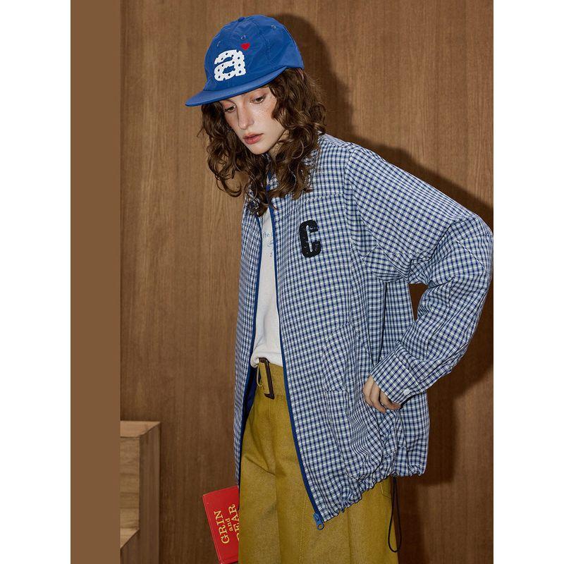 Coolhut2025 Autum Women's Fashionable Plaid Design Plaid American Style Versatile Casual Short Jacket