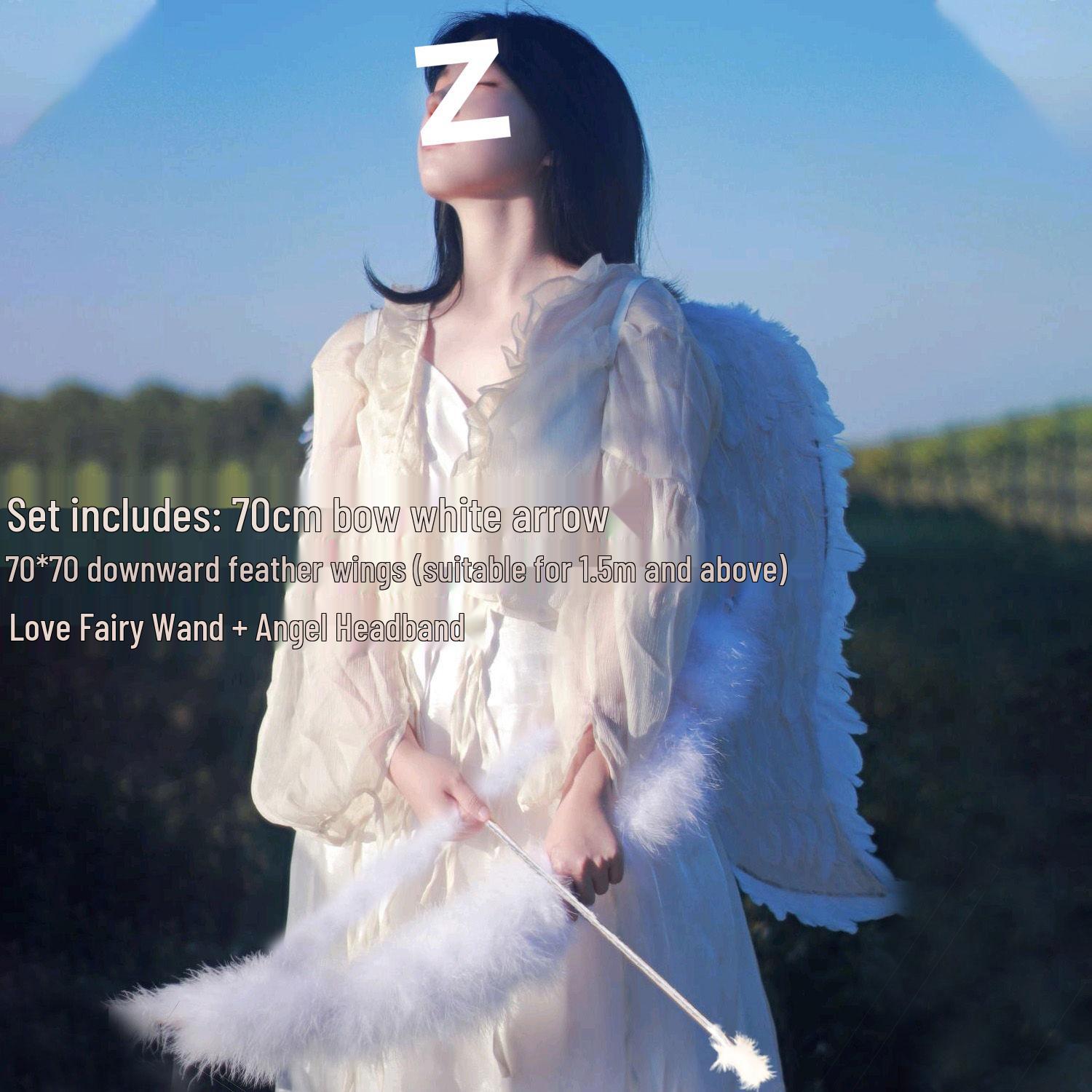 

Крылья ангела из перьев, реквизит для костюма для взрослых и детей – Хэллоуин, косплей, выступления