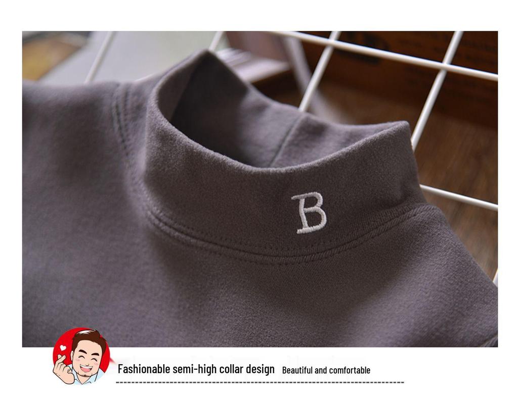 Jungen Halbrollkragen Samt Thermohemd für Winter & Herbst - Verdickte Mittlere & Große Kinderbekleidung
